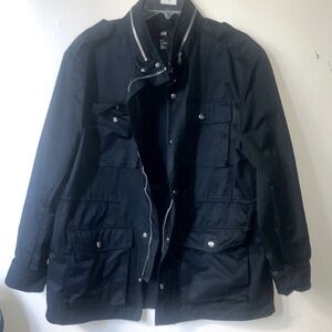 🏷H&M Men’s Black Parker Jacket Size L (Like New)